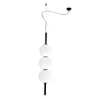 Lumira - Three-Light Vertical Chandelier in Cased Glass Made in Italy Viadurini