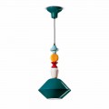 Green or Yellow Ceramic Suspension Lamp Made in Italy - Ferroluce Lariat