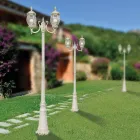 Lamppost 2 Lights Vintage Style in White Aluminum Made in Italy - Dodo Viadurini