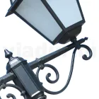 Lamppost 2 Lights Vintage Style in Aluminum and Glass Made in Italy - Vivian Viadurini