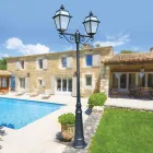 Lamppost 2 Lights Vintage Style in Aluminum and Glass Made in Italy - Vivian Viadurini