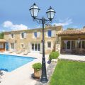 Lamppost 2 Lights Vintage Style in Aluminum and Glass Made in Italy - Vivian
