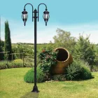 Lamppost 2 Lights Vintage Style in Gray Aluminum Made in Italy - Empire Viadurini