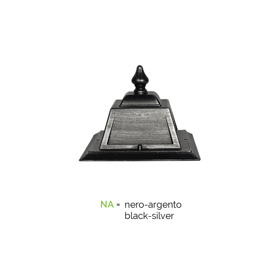 Lamppost 3 Lights Vintage Style in Aluminum and Glass Made in Italy - Doroty Viadurini