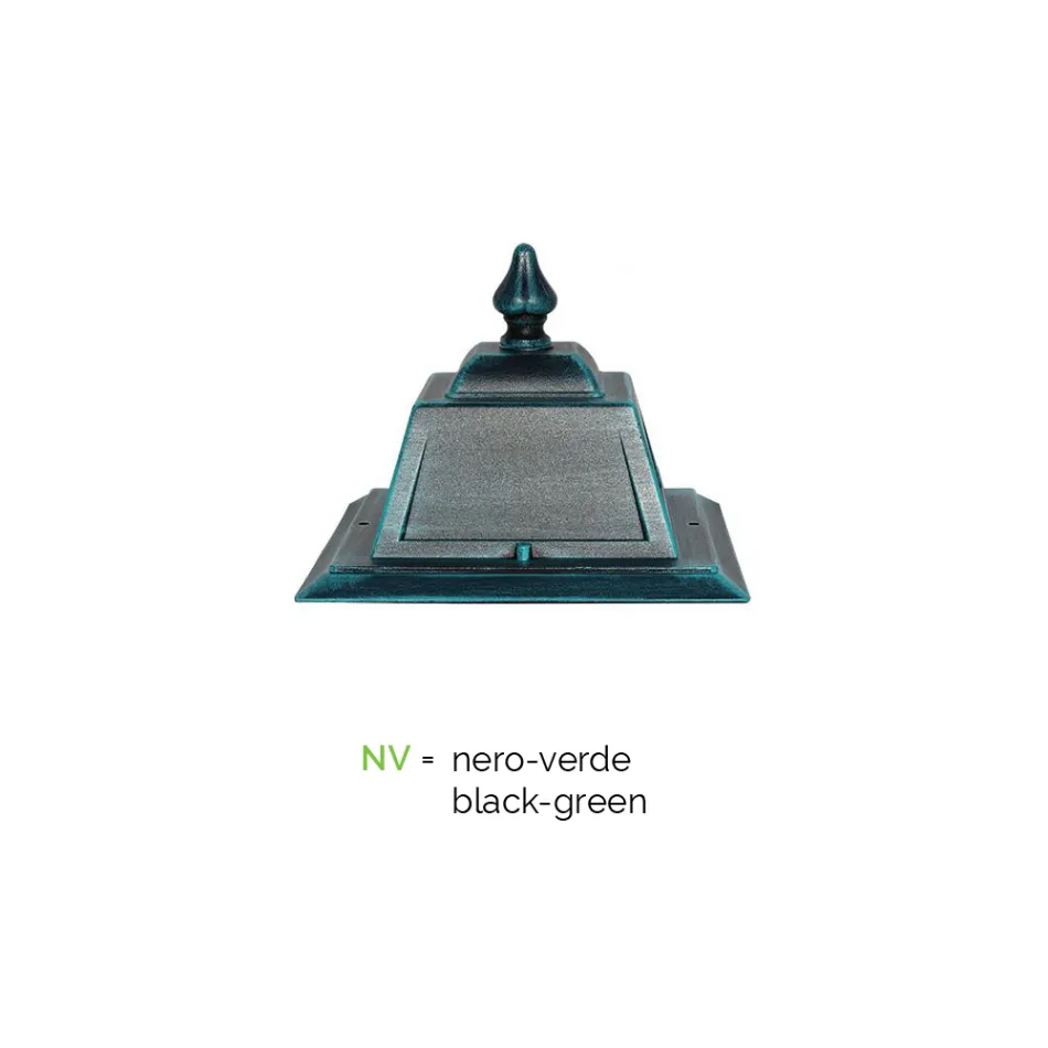 Lamppost 3 Lights Vintage Style in Aluminum and Glass Made in Italy - Doroty Viadurini