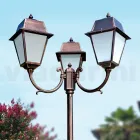Lamppost 3 Lights Vintage Style in Aluminum and Glass Made in Italy - Doroty Viadurini