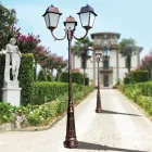 Lamppost 3 Lights Vintage Style in Aluminum and Glass Made in Italy - Doroty Viadurini