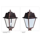 Lamppost 3 Lights Vintage Style in Aluminum and Glass Made in Italy - Doroty Viadurini