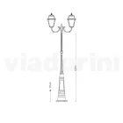 Lamppost 3 Lights Vintage Style in Aluminum and Glass Made in Italy - Doroty Viadurini