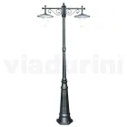 Lamppost 2 Lights Vintage Style in Gray Aluminum Made in Italy - Belen Viadurini