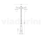 Lamppost 2 Lights Vintage Style in Gray Aluminum Made in Italy - Belen Viadurini