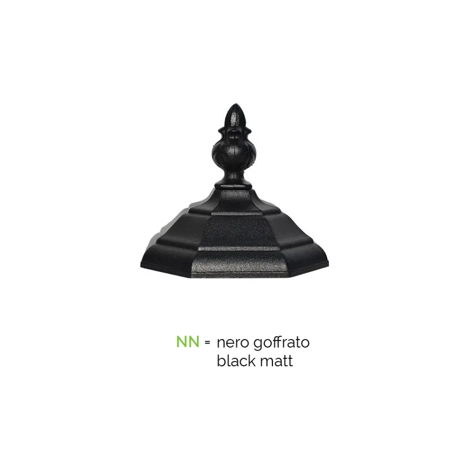 Lamppost 2 Lights Vintage Style in Aluminum Made in Italy - Leona Viadurini