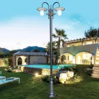 Lamppost 3 Lights Vintage Style in Gray Aluminum Made in Italy - Belen Viadurini
