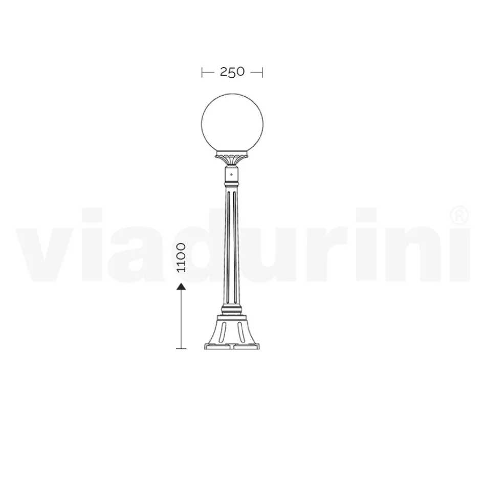110 cm high street lamp in Acrylic and Anthracite Aluminum Made in Italy - Trovaantracite Viadurini