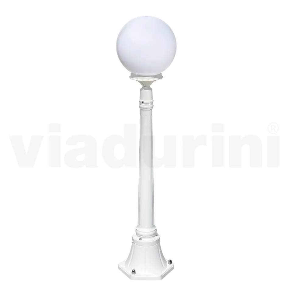 110 cm tall street lamp in white acrylic and aluminum made in Italy - Trovabianco Viadurini