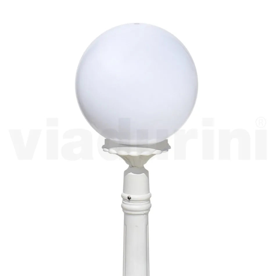 110 cm tall street lamp in white acrylic and aluminum made in Italy - Trovabianco Viadurini