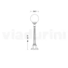 110 cm tall street lamp in white acrylic and aluminum made in Italy - Trovabianco Viadurini