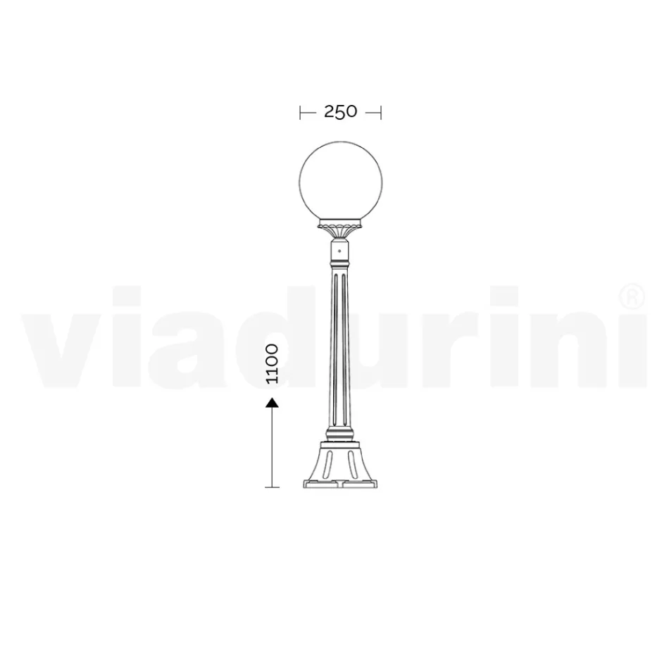 110 cm tall street lamp in white acrylic and aluminum made in Italy - Trovabianco Viadurini