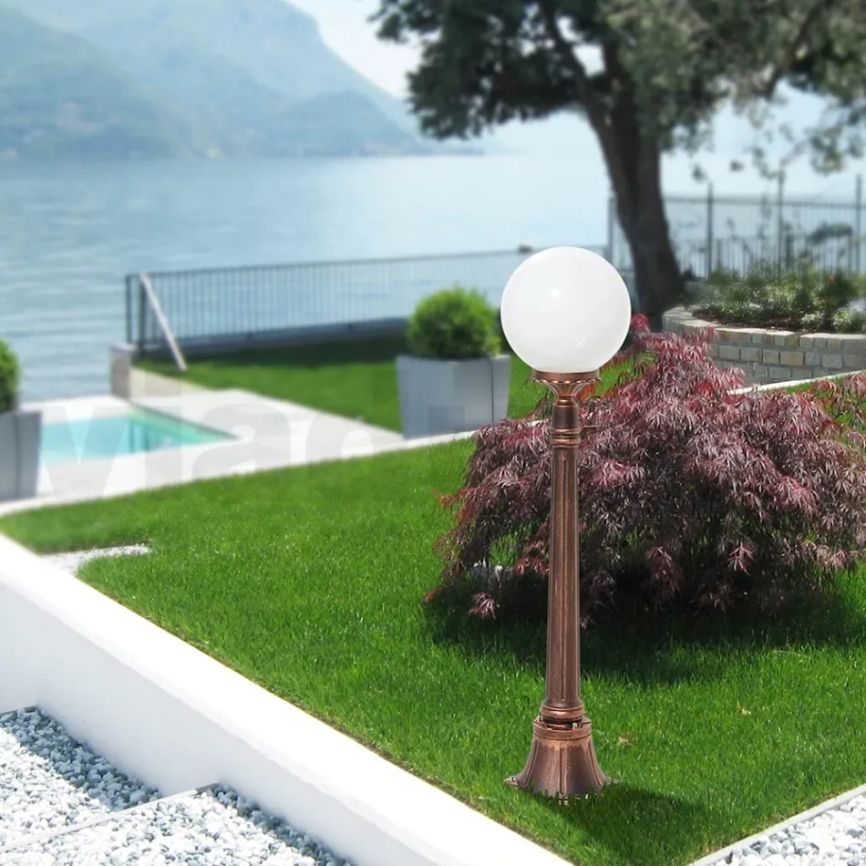 110 cm tall street lamp in black acrylic and aluminum Made in Italy - Trovanero Viadurini