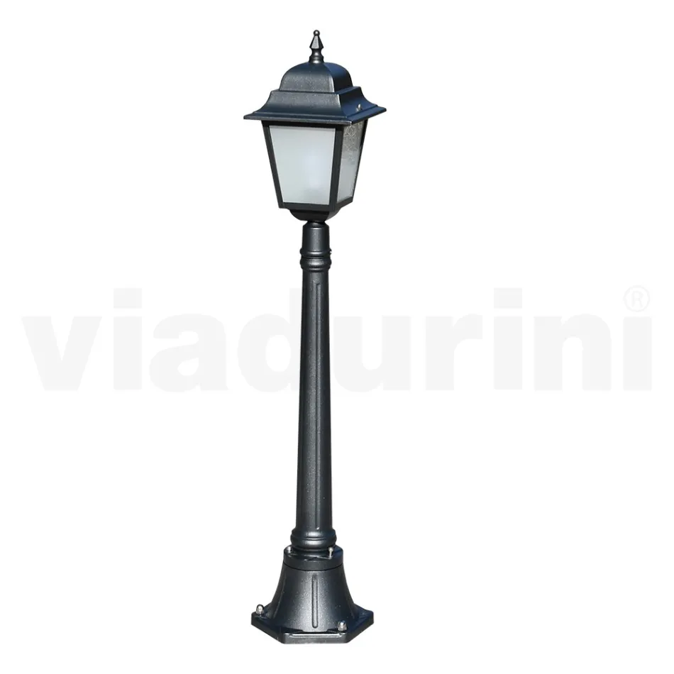 116 cm tall street lamp in Anthracite Glass and Aluminum Made in Italy - Scintilla Viadurini