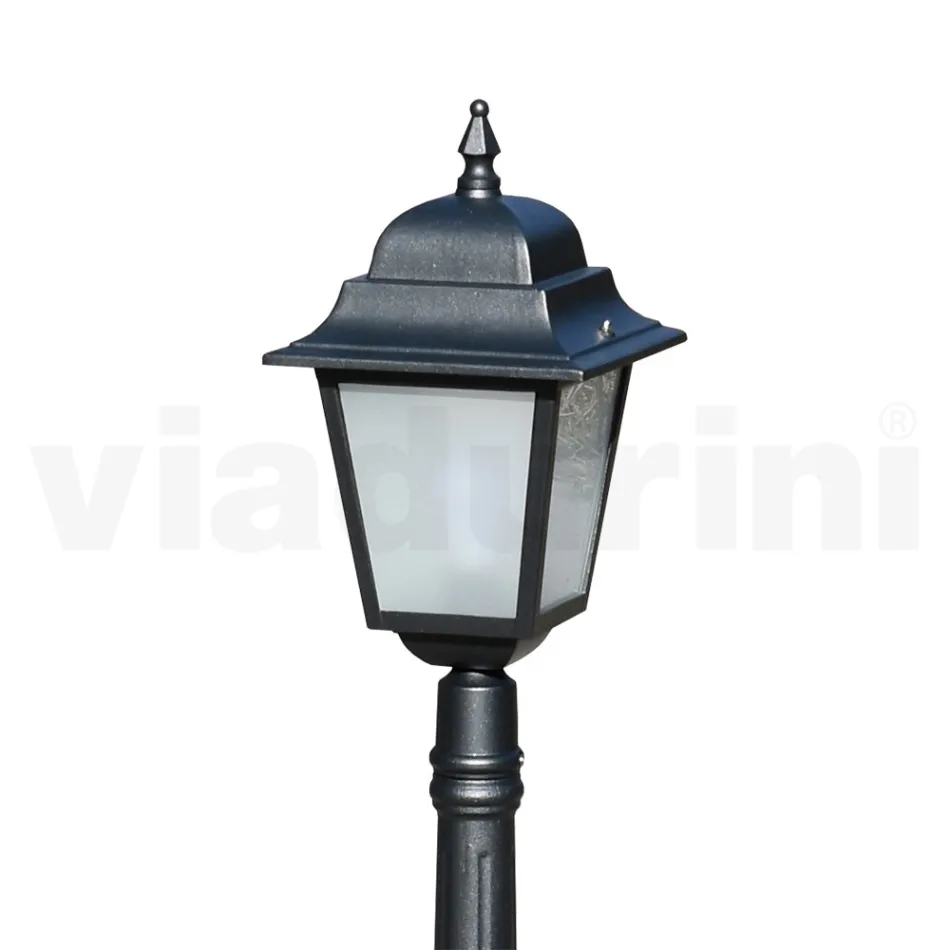 116 cm tall street lamp in Anthracite Glass and Aluminum Made in Italy - Scintilla Viadurini