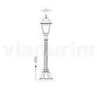 116 cm tall street lamp in Anthracite Glass and Aluminum Made in Italy - Scintilla Viadurini