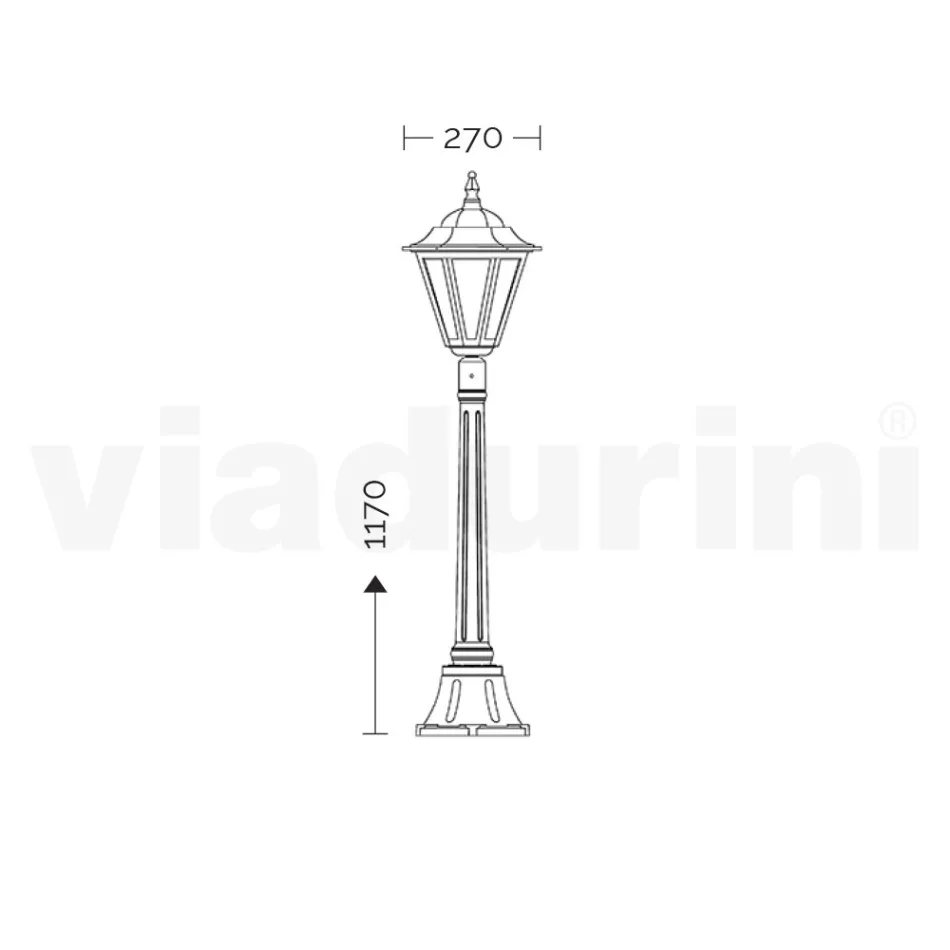 117 cm tall garden lamp in glass and 5 aluminum finishes - Pinako Viadurini