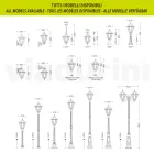 117 cm tall garden lamp in glass and 5 aluminum finishes - Pinako Viadurini