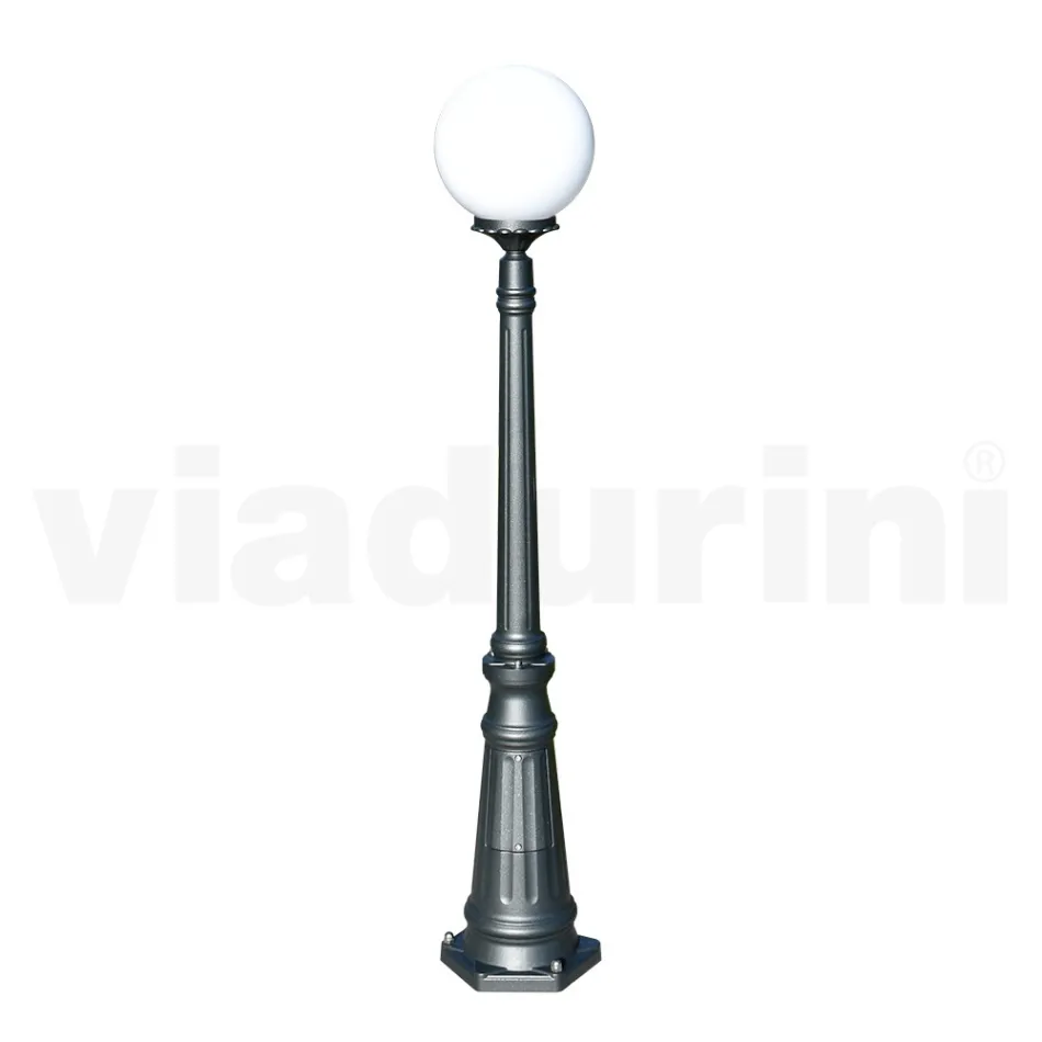 145 cm high street lamp in Acrylic and Anthracite Aluminum Made in Italy - Trovaantracite Viadurini