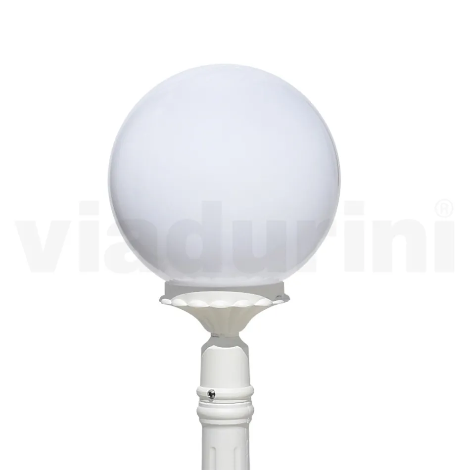 145 cm tall street lamp in white acrylic and aluminum made in Italy - Trovabianco Viadurini