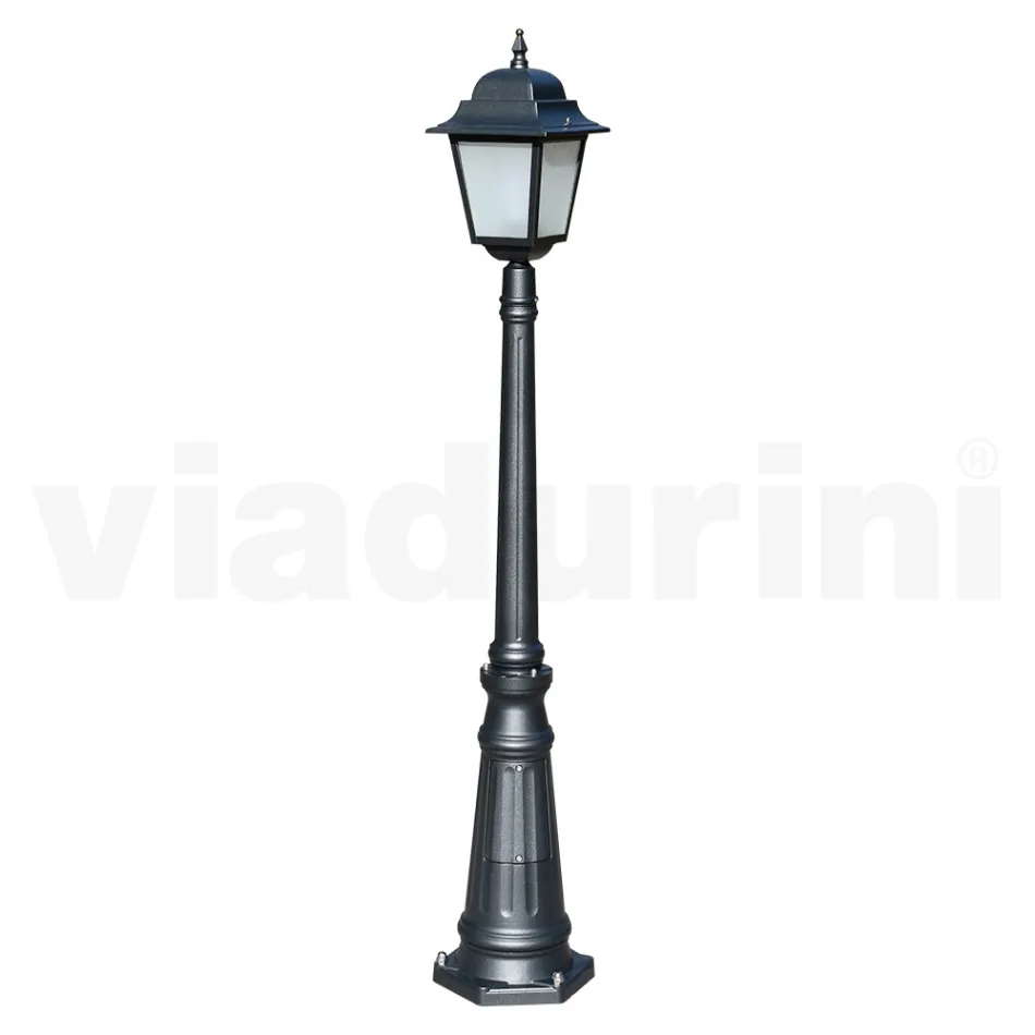 152 cm tall street lamp in Anthracite Glass and Aluminum Made in Italy - Scintilla Viadurini