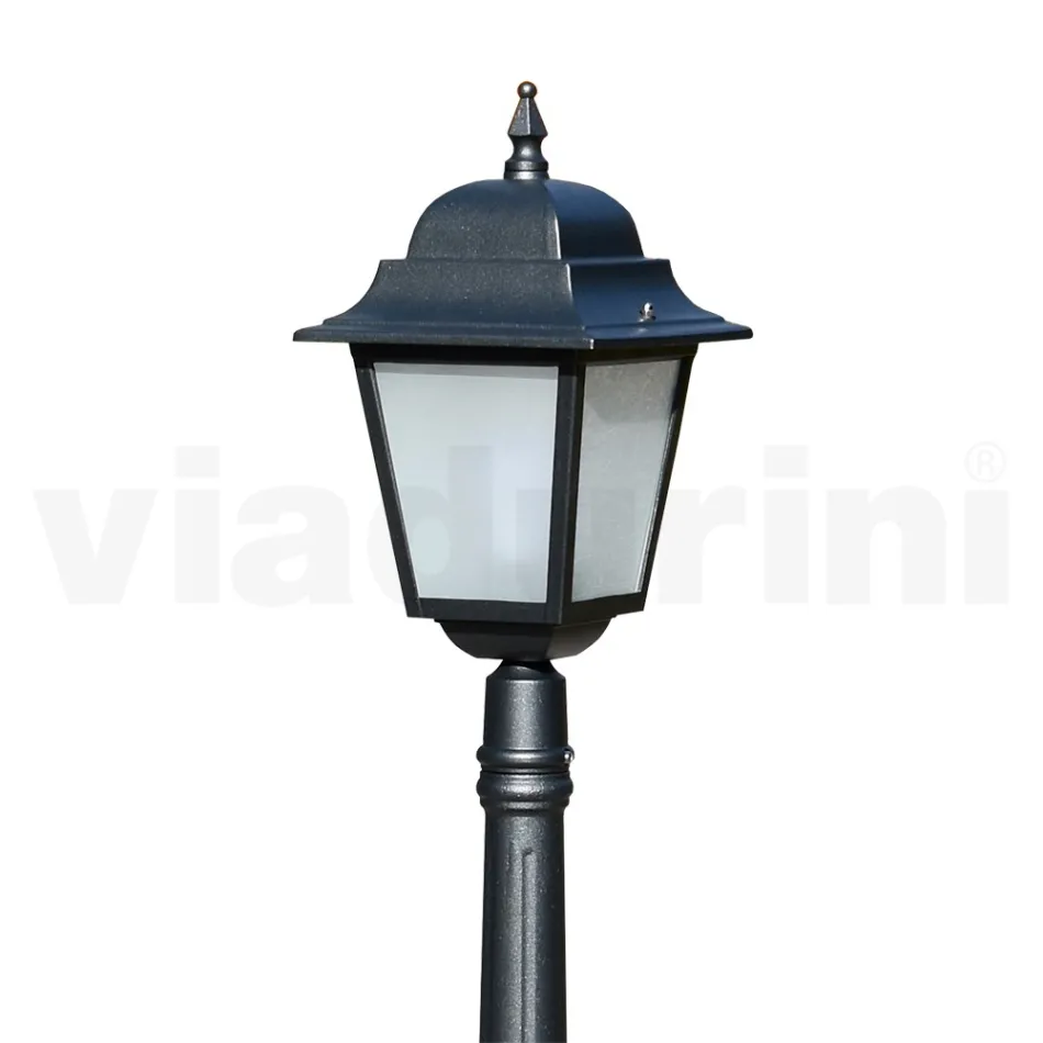 152 cm tall street lamp in Anthracite Glass and Aluminum Made in Italy - Scintilla Viadurini