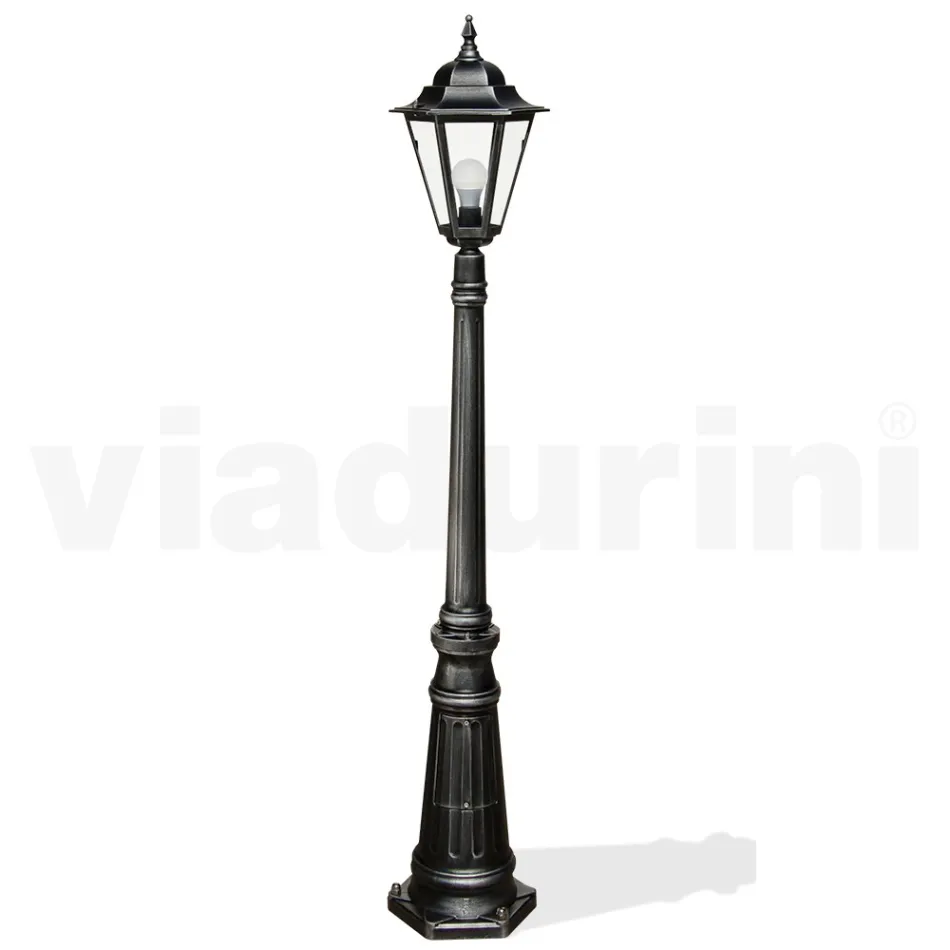 154 cm tall garden lamp in glass and 5 aluminum finishes - Pinako Viadurini