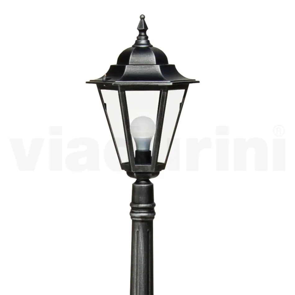 154 cm tall garden lamp in glass and 5 aluminum finishes - Pinako Viadurini