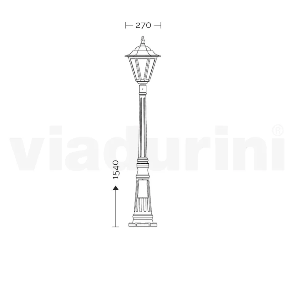 154 cm tall garden lamp in glass and 5 aluminum finishes - Pinako Viadurini