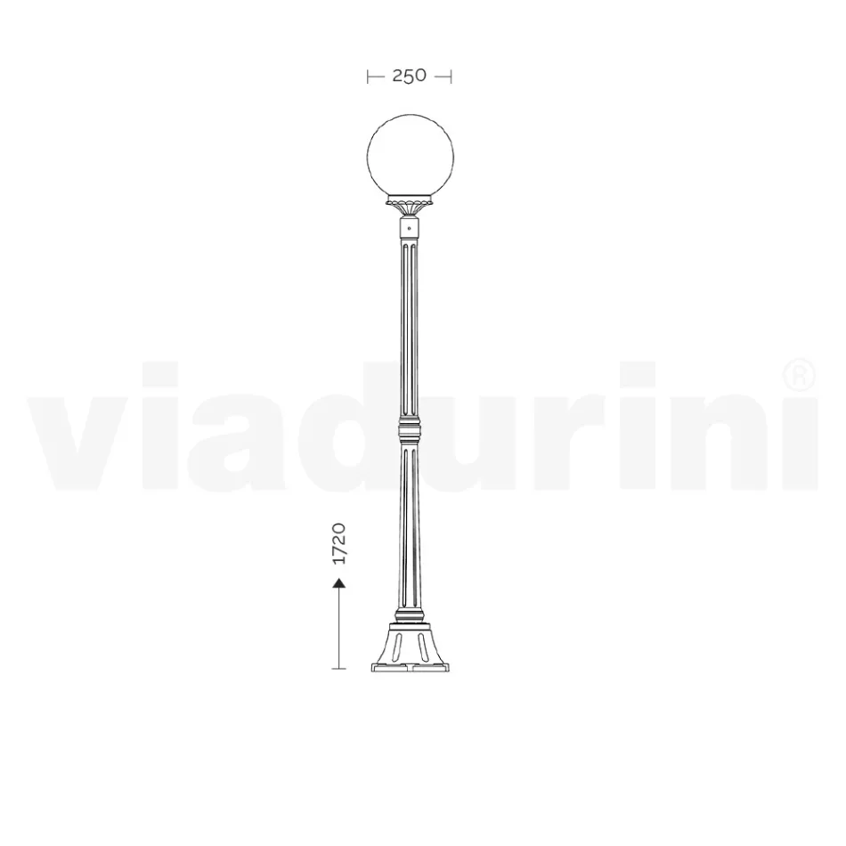 172 cm high street lamp in Acrylic and Anthracite Aluminum Made in Italy - Trovaantracite Viadurini