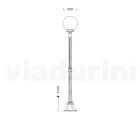 172 cm tall street lamp in white acrylic and aluminum made in Italy - Trovabianco Viadurini