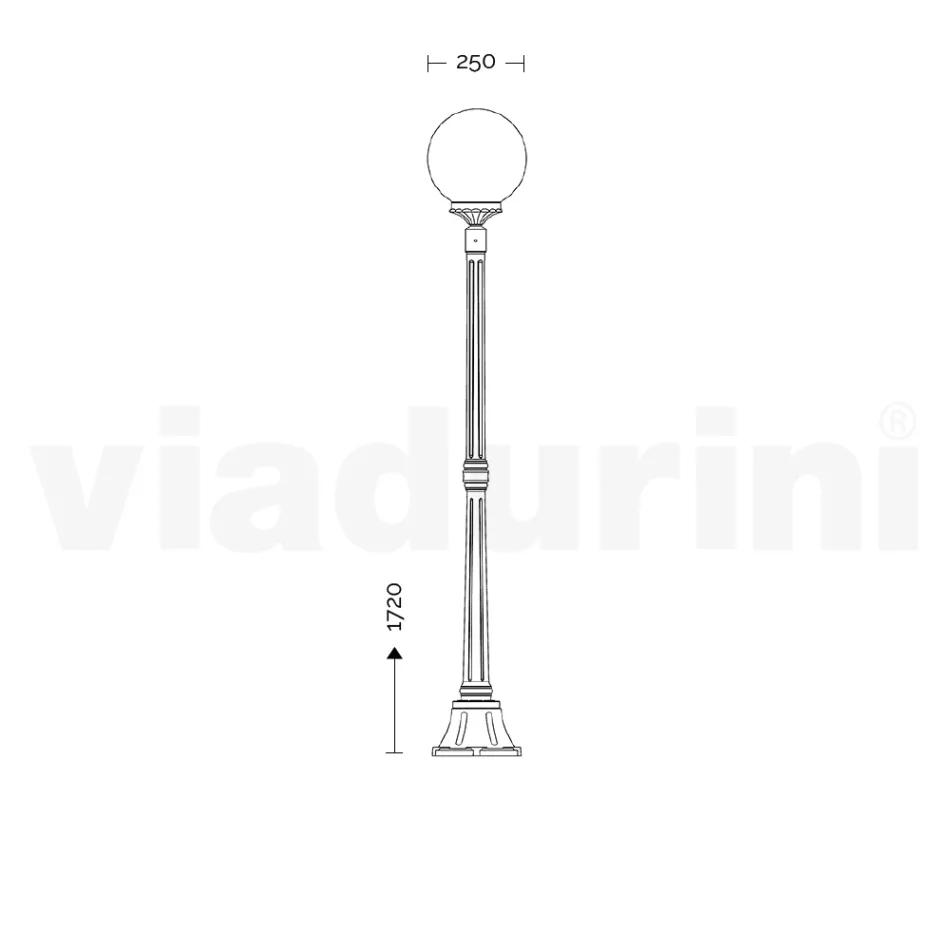 172 cm tall street lamp in white acrylic and aluminum made in Italy - Trovabianco Viadurini