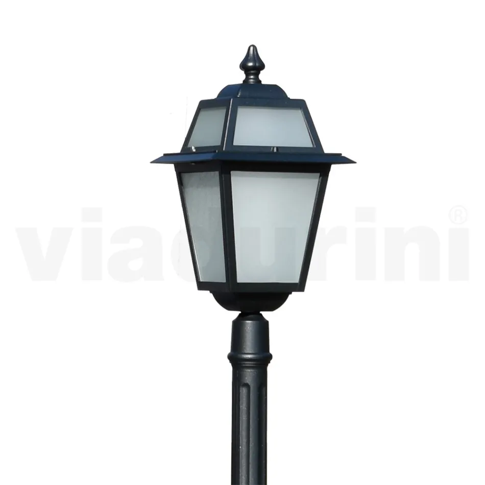 178 cm high garden lamp in Anthracite Aluminum and Sandblasted Glass - Elric Viadurini
