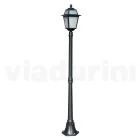 Garden lamppost 178 cm high in Anthracite Aluminum and Sandblasted Glass - Elric Viadurini