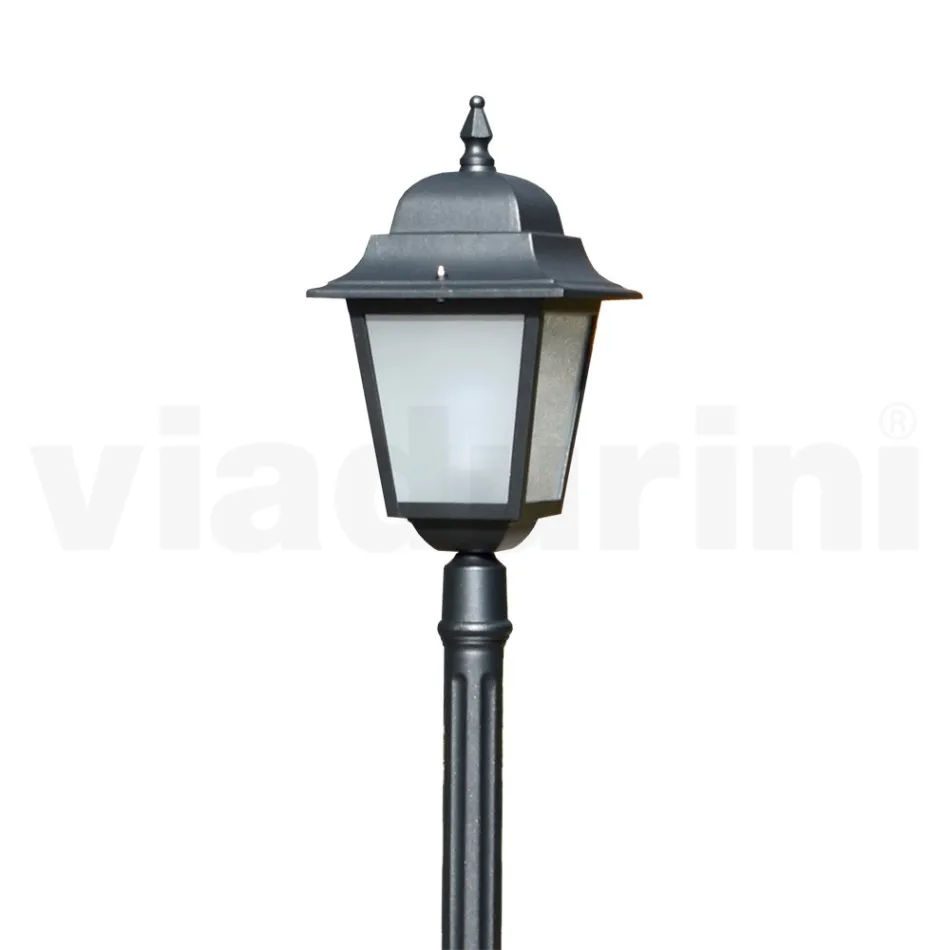 178 cm tall street lamp in Anthracite Glass and Aluminum Made in Italy - Scintilla Viadurini