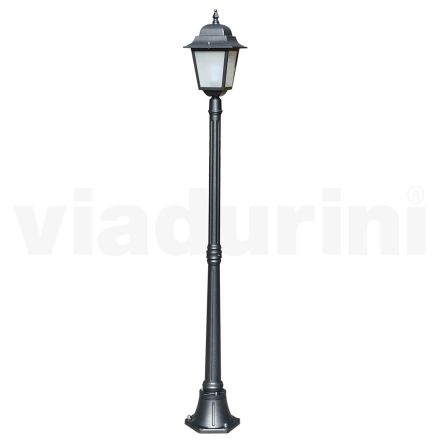 178 cm tall street lamp in Anthracite Glass and Aluminum Made in Italy - Scintilla Viadurini