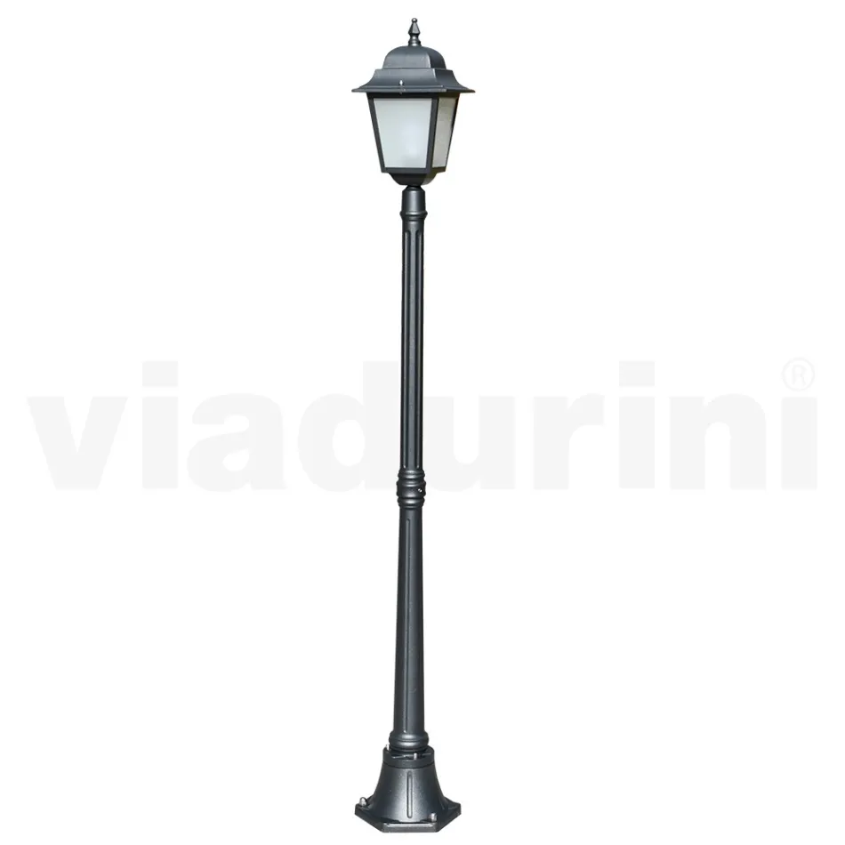 178 cm tall street lamp in Anthracite Glass and Aluminum Made in Italy - Scintilla Viadurini