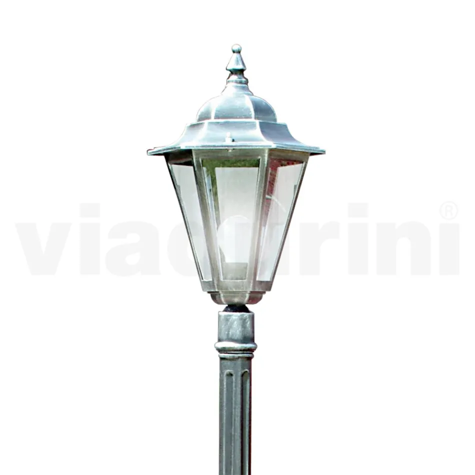179 cm tall garden lamp in glass and 5 aluminum finishes - Pinako Viadurini