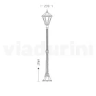 179 cm tall garden lamp in glass and 5 aluminum finishes - Pinako Viadurini
