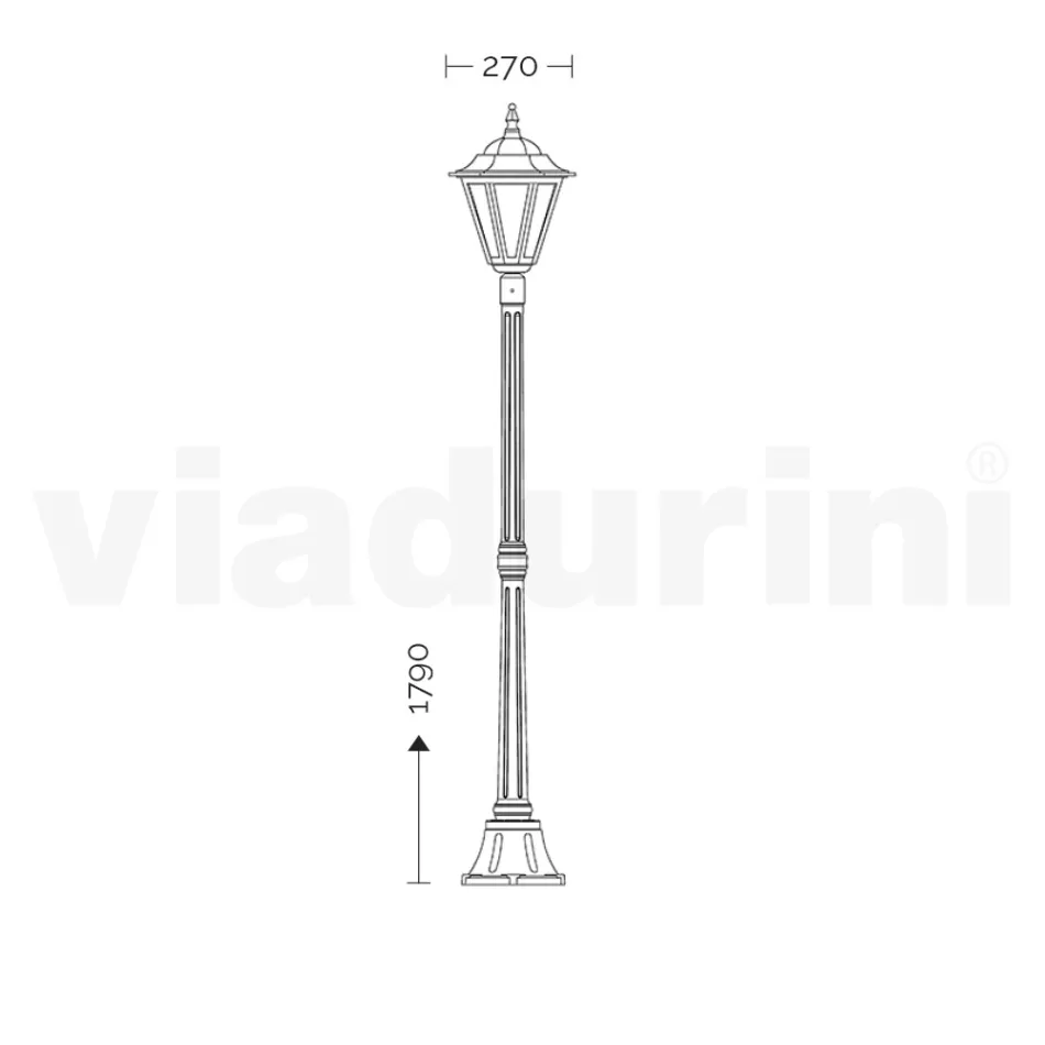179 cm tall garden lamp in glass and 5 aluminum finishes - Pinako Viadurini