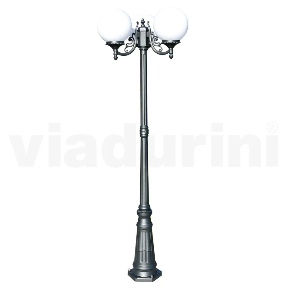 200 cm high street lamp in Acrylic and Anthracite Aluminum Made in Italy - Trovaantracite Viadurini