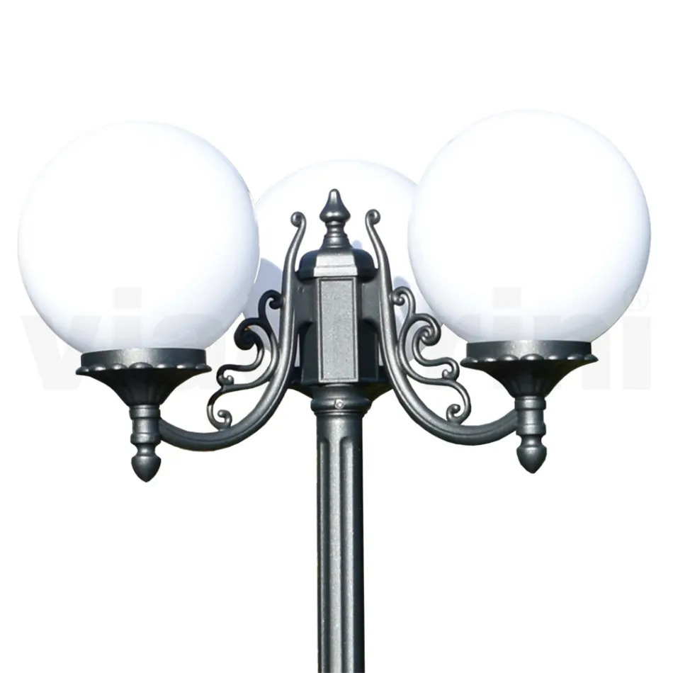 200 cm high street lamp in Acrylic and Anthracite Aluminum Made in Italy - Trovaantracite Viadurini