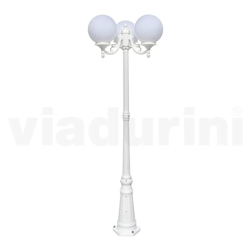 200 cm tall street lamp in white acrylic and aluminum made in Italy - Trovabianco Viadurini