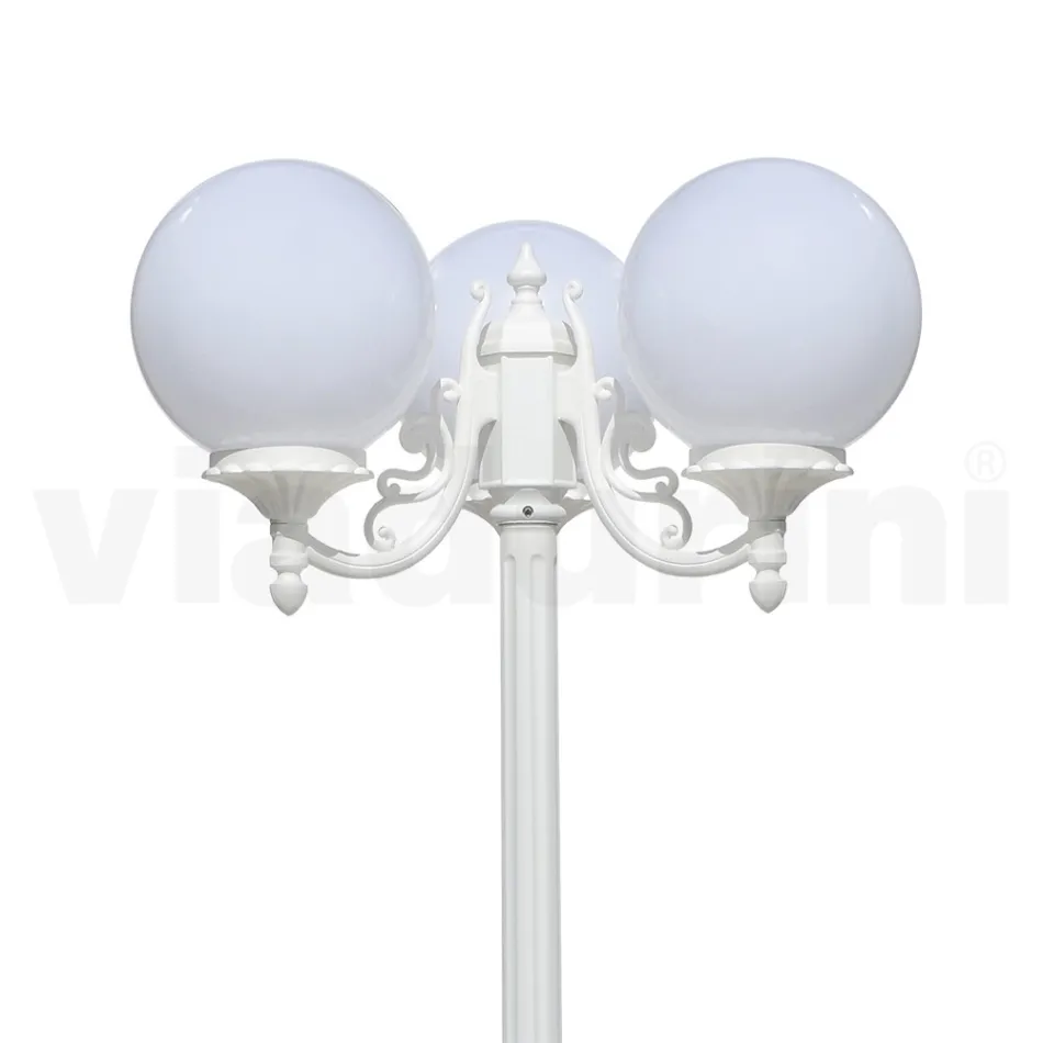 200 cm tall street lamp in white acrylic and aluminum made in Italy - Trovabianco Viadurini